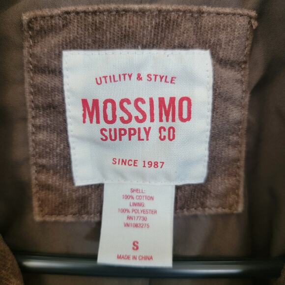 Mossimo Utility Brown Jacket Small Brush Corduroy Y2K Double Breasted Chore Coat - Picture 13 of 15